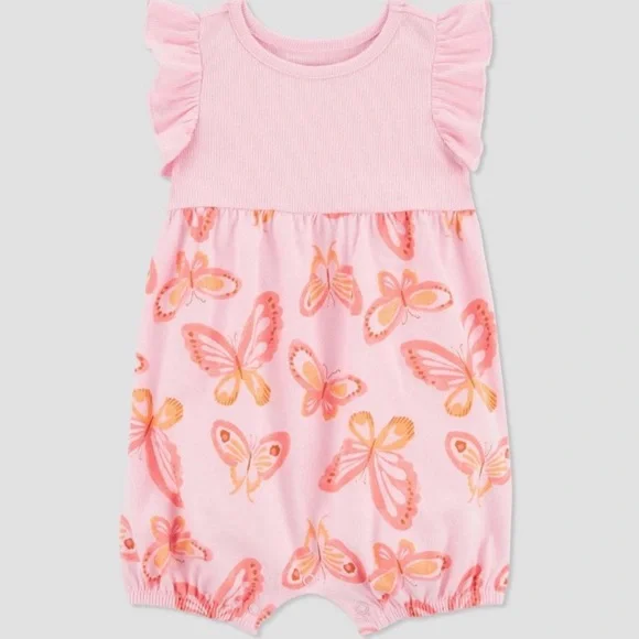 Carter’s Just One You- Size 3 pink romper with butterflies - Picture 1 of 5